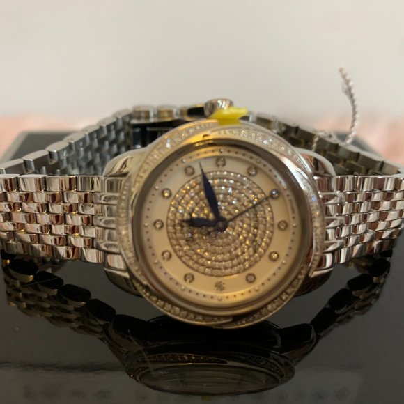NWT! BULOVA 96R154 PRECISIONIST BRIGHTWATER SWIRL DIAMOND ENCRUSTED WATCH